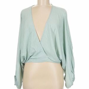 Silence + Noise Mint Wrap Blouse Long Sleeve – Size M